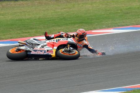 Weltmeister Márquez von der Rolle: vier Stürze an einem Tag