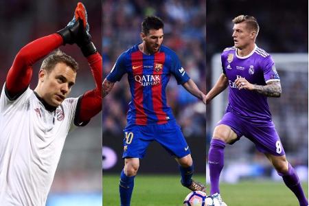 Die UEFA hat ihre Shortlist für die Auszeichnungen der besten Spieler der vergangenen Champions-League-Saison bekannt gegebe...