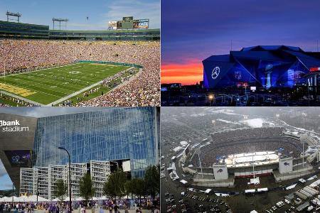 Bei den vielen Superlativen der NFL sind auch die Stadien keine Ausnahme. Wir werfen einen Blick auf die spektakulären Mega-...