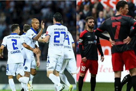 3. Liga: KSC gewinnt in Rostock - Erfurt 2:3 gegen Lotte