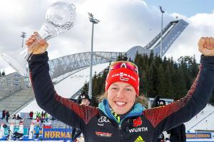 Biathlon: Frauen-Staffel gewinnt in Hochfilzen