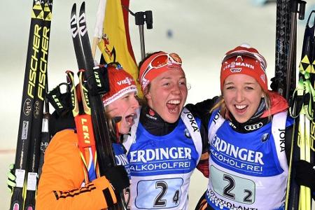 Biathlon: Frauenstaffel gewinnt Olympia-Generalprobe