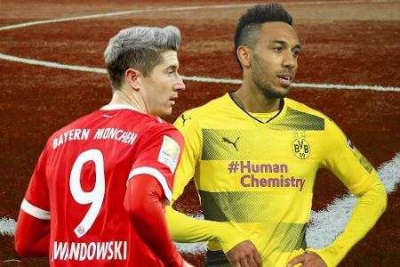 Bayern München gegen Borussia Dortmund ist auch das Duell der Top-Torjäger: Robert Lewandowski gegen Pierre-Emerick Aubameya...