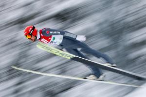 Kombination: Rießle in Val di Fiemme Dritter, Geiger mit Olympianorm