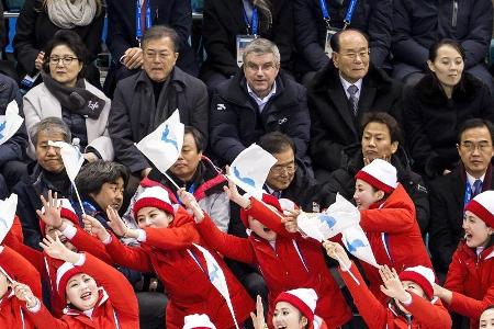 Kims Cheerleader überstrahlen historisches Duell