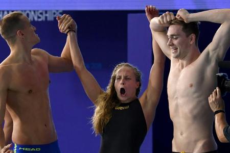 Schwimm-EM: Mixed-Staffel gewinnt sensationell Gold
