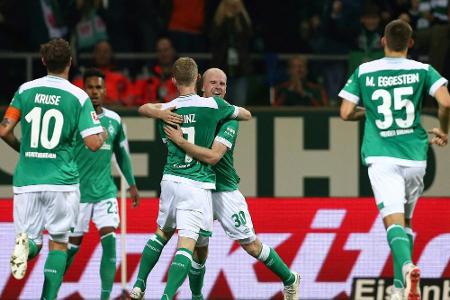 Werder-Geschenk an Kohfeldt: Sieg und zweiter Tabellenplatz