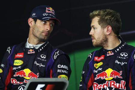 Auch, wenn Webber seinen Teamkollegen aus Heppenheim immer wieder ärgern kann, unter dem Strich ist Vettel in den gemeinsame...