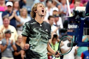 Zverev erstmals im Achtelfinale der US Open