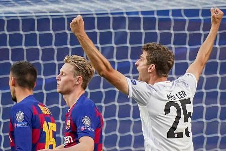 Als erste Mannschaft in der Europapokal-Geschichte erzielt der FC Bayern vor der Pause vier Tore gegen den FC Barcelona.
