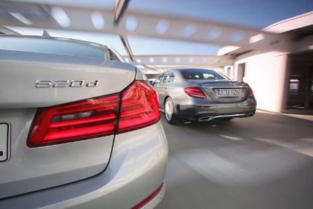 BMW 520d, Mercedes E 220 d, Heck
