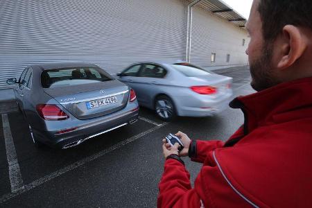BMW 520d, Mercedes E 220 d, Fernentriegelung