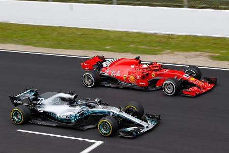 Vettel & Bottas - Ferrari & Mercedes - F1-Test - Barcelona - Tag 2 - 27. Februar 2018