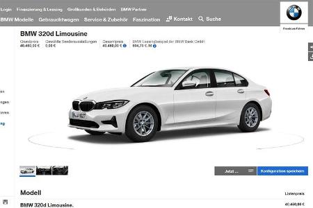 BMW 3er G20 (2018) Konfigurator