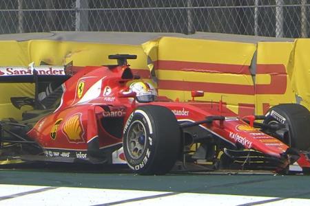 Nachdem er zuvor schon mehrfach von der Strecke abgekommen war, verliert er in der 51. von 67 Runden endgültig die Kontrolle...