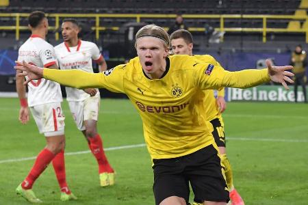 Im Rückspiel gegen den FC Sevilla schoss Haaland den BVB mit einem Doppelpack ins Viertelfinale der Champions League 20/21. ...