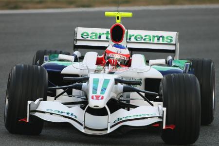 Der Wagen von Jenson Button und Rubens Barrichello aus dem Jahr 2008 besticht mit einem Frontflügel, der hässlicher kaum sei...