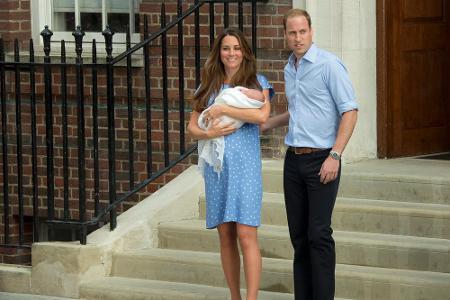 Herzogin Kate und Prinz William kurz nach der Geburt ihres ersten Kindes