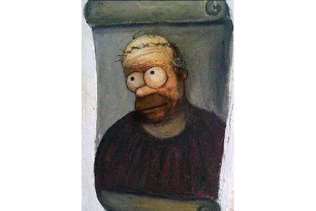 Ein weiterer Einfall der Twitter-Gemeinde: Das Jesus-Fresko mit Homer Simpson Gesicht.
