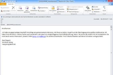 Reaktionen schätzen: Mr. Wong ist als Spammer nicht unbekannt. Texte wie 