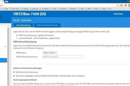 Das WLAN-Passwort findet sich bei der Fritzbox 7490 unter 