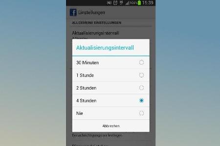 Durch die Anpassung von Benachrichtigungsintervallen von Apps mit Netzanbindung kann der Speicherbedarf und die Akkubelastun...