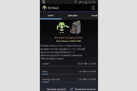 SD Maid arbeitet besonders gründlich und findet auch Daten bereits gelöschter Apps.