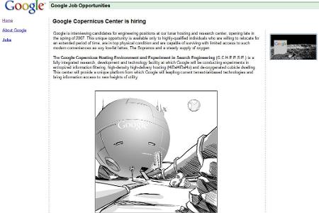 Auf sucht Google nach neuen Mitarbeitern … auf dem Mond. Konkret sollen die Bewerber im Google Copernicus Hosting Environme...