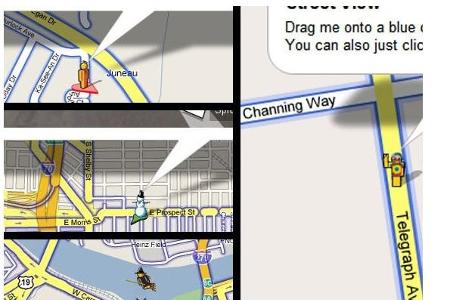 In Street View von Google Map wird ein Icon einer Person eingeblendet, das sie mit der Maus an die gewünschte Position beför...
