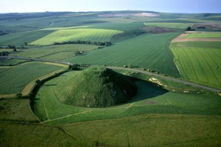 Silbury Hill This man made mound is 130 feet high and covers...