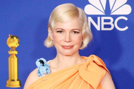 Die schwangere Globes-Gewinnerin Michelle Williams, die in ihrer Dankesrede über das Recht auf Abtreibung sprach, erschien i...