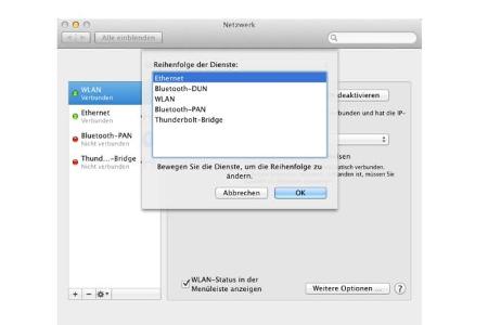 Bei der Konfiguration von Ethernet und WLAN wird das Ethernet an die Spitze der Liste gesetzt und entsprechend häufiger genu...
