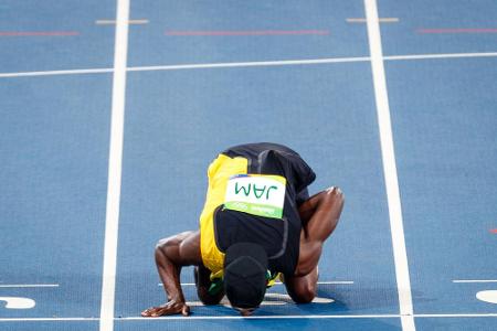Der Jamaikaner Usain Bolt ist der bislang einzige Läufer, der bei Olympischen Spielen das Sieg-Double im 100- und 200-Meter-...