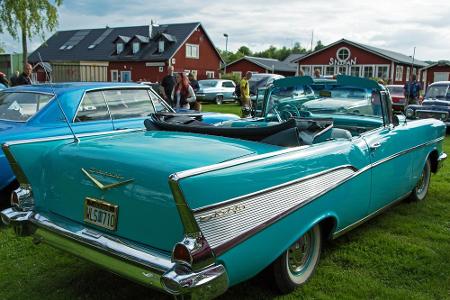 Hier wurde die Heckflosse noch gefeiert: Der Chevrolet Bel Air von 1957 ist ein Hingucker für jeden US-Auto-Fan.