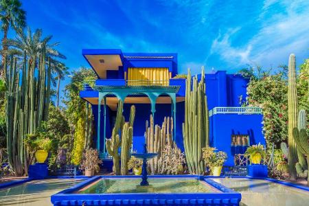 Das blaue Wunder von Jardin Majorelle: Ruhe und Entspannung fand hier auch schon Modeschöpfer Yves Saint Laurent. Heute ist ...
