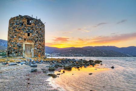 Diese Windmühle ist einer der letzten Zeugen von Olous - zumindest über der Wasserlinie