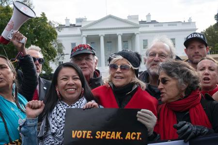 Von Greta Thunberg inspiriert rief Jane Fonda im Oktober die Klimaschutz-Protestaktion 