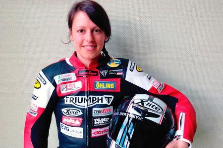 Dina Dervisevic, Redakteurin MOTORRAD online, 31 Jahre, bis jetzt zwei Mal auf der Rennstrecke.