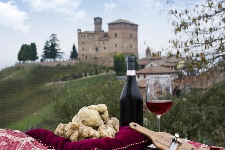 Zwischen Weinbergen, mittelalterlichen Dörfern und der ein oder anderen Trutzburg sieht man Schweine und Hunde die Erde durc...