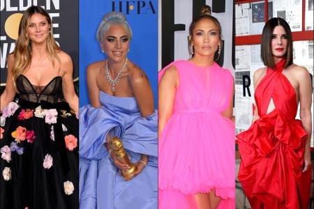 Minimalistische und schlichte Roben auf dem roten Teppich sind Geschichte: Stars wie Heidi Klum, Lady Gaga, Jennifer Lopez u...