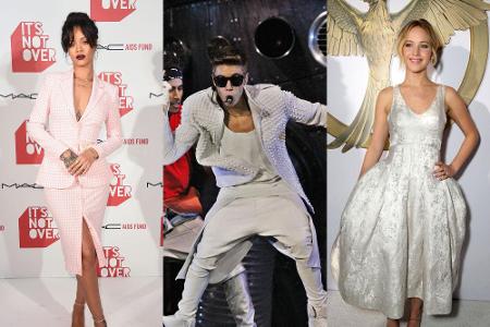 Junge Top-Verdiener: Rihanna, Justin Bieber und Jennifer Lawrence (v.l.)