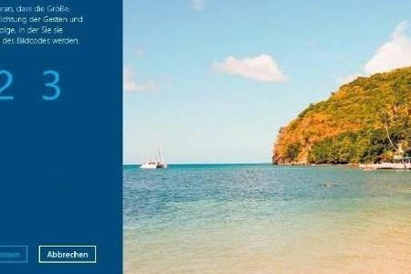 Malen Sie Zeichen und Kreise auf ein Bild, um sich sicher einzuloggen.