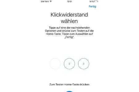 Haptische Rückmeldung für den Home-Button