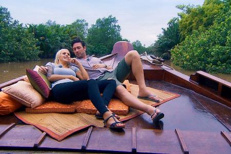 Auf dem Mekong war Kandidatin Carina nicht wirklich glücklich