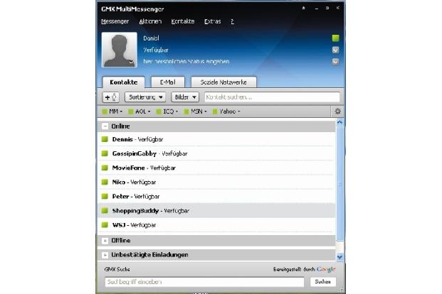 Der Messenger verbindet Sie unter einer Oberfläche mit den gängigen Messenger-Diensten wie AOL, Apple iChat, Google Talk, IC...