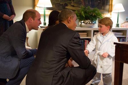 Und zum Abschluss der niedliche Hingucker des Jahres: Ein kleiner Prinz im Bademantel bringt das Herz von US-Präsident Barac...