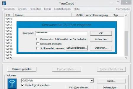 Beim Verschlüsseln entstehen virtuelle Laufwerke, die in Wahrheit Datentresore sind.