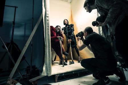 Naomi Campbell und Sean Combs beim Shooting in London