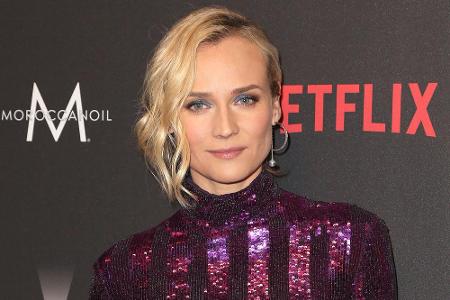 Bei der Weinstein Company and Netflix Golden Globes After Party trug Diane Kruger ein lilafarbenes Kleid von Nina Ricci - in...