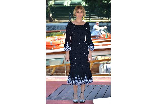 ...nicht nur die beiden Herren bereits nach Venedig, Co-Star Kristen Wiig ließ sich ebenfalls schon am Lido blicken. Das per...